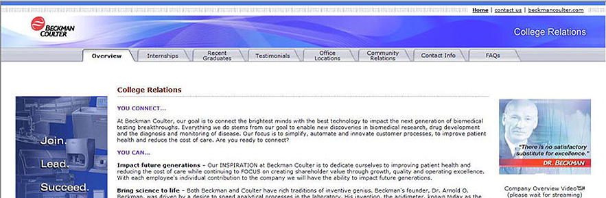 Beckman Coulter College Relations